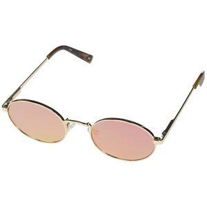 Le Specs "Poseidon" gold polarized oval sunglasses NWT